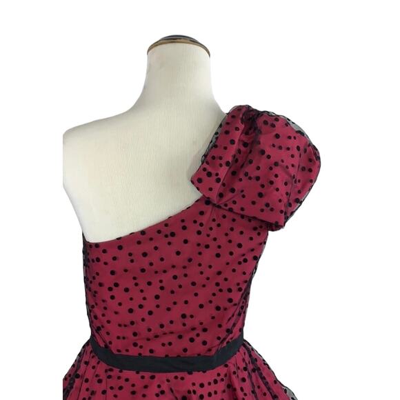 Pearl Georgina Chapman Marchesa Polka Dot Tiered Tulle Prom Dress Gothic 4 - Picture 7 of 9